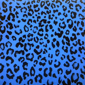 蓝色豹纹动物印花面料 - HT796